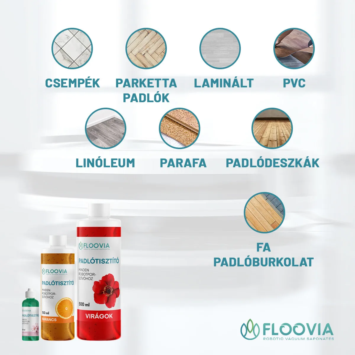 Floovia felmosó folyadék robotporszívóhoz, fa padlókra — kép 6